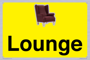 Lounge Dementia Friendly Yellow SIgn